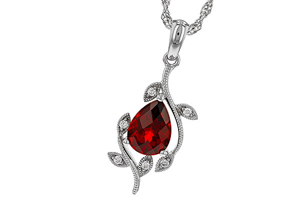 F329-43202: NECKLACE 1.34 GARNET 1.39 TGW (8X6MM GAR)
