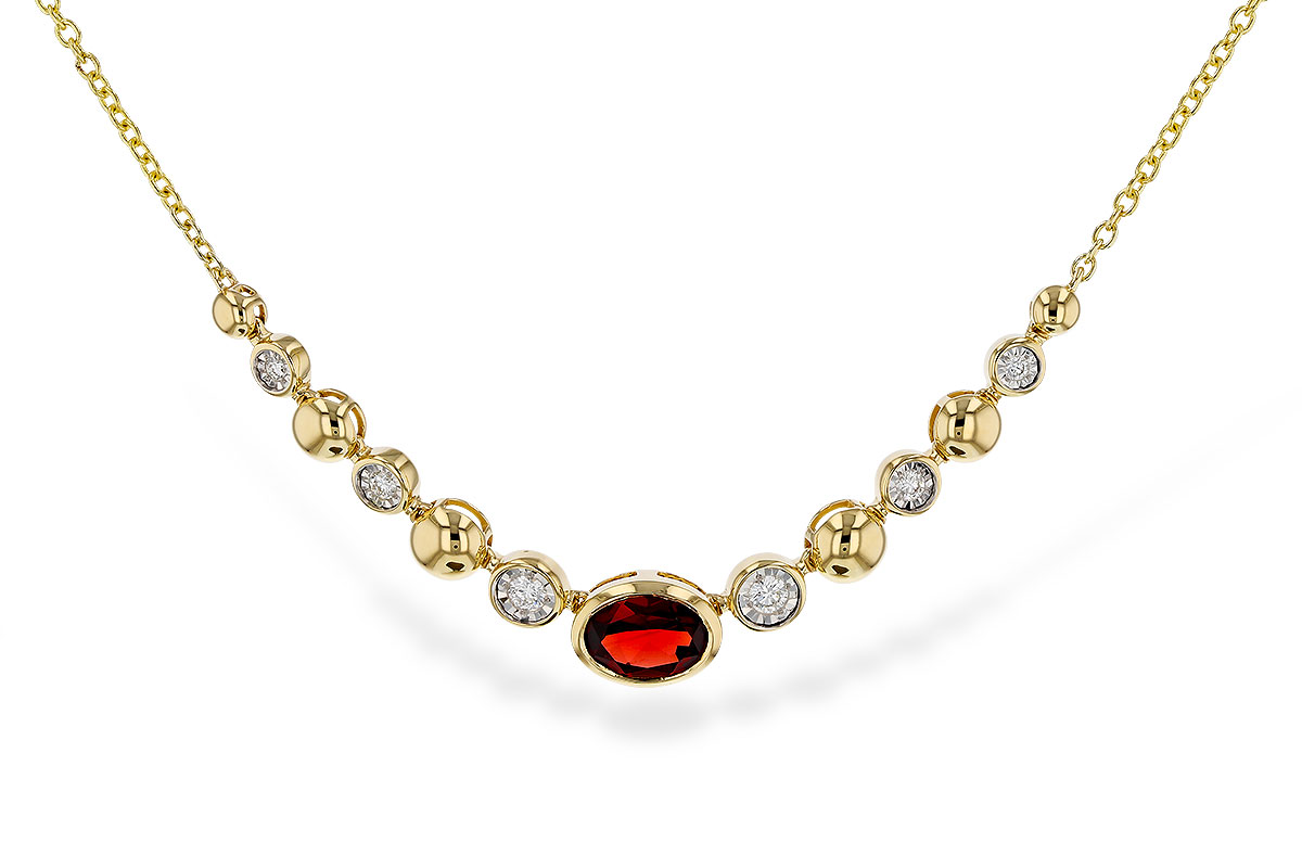 F329-44120: NECKLACE .88 GARNET 1.00 TGW (17")