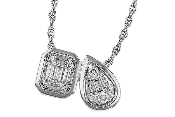 F329-44147: NECKLACE .17 BAG .25 TW