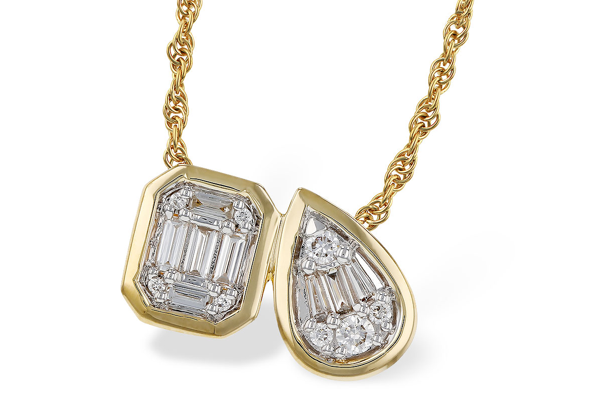 F329-44147: NECKLACE .17 BAG .25 TW