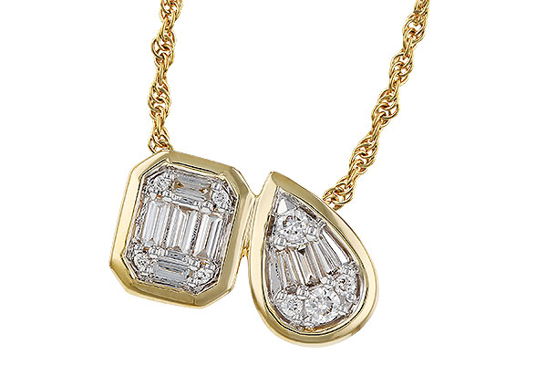 F329-44147: NECKLACE .17 BAG .25 TW