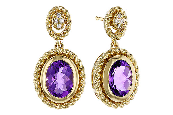 F329-45029: EARRINGS 1.98 AMETHYST 2.02 TGW (8x6MM AMY)