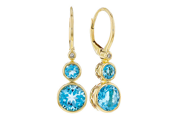 F330-27756: EARR 3.25 TW BLUE TOPAZ 3.27 TGW (4MM/7MM BT)
