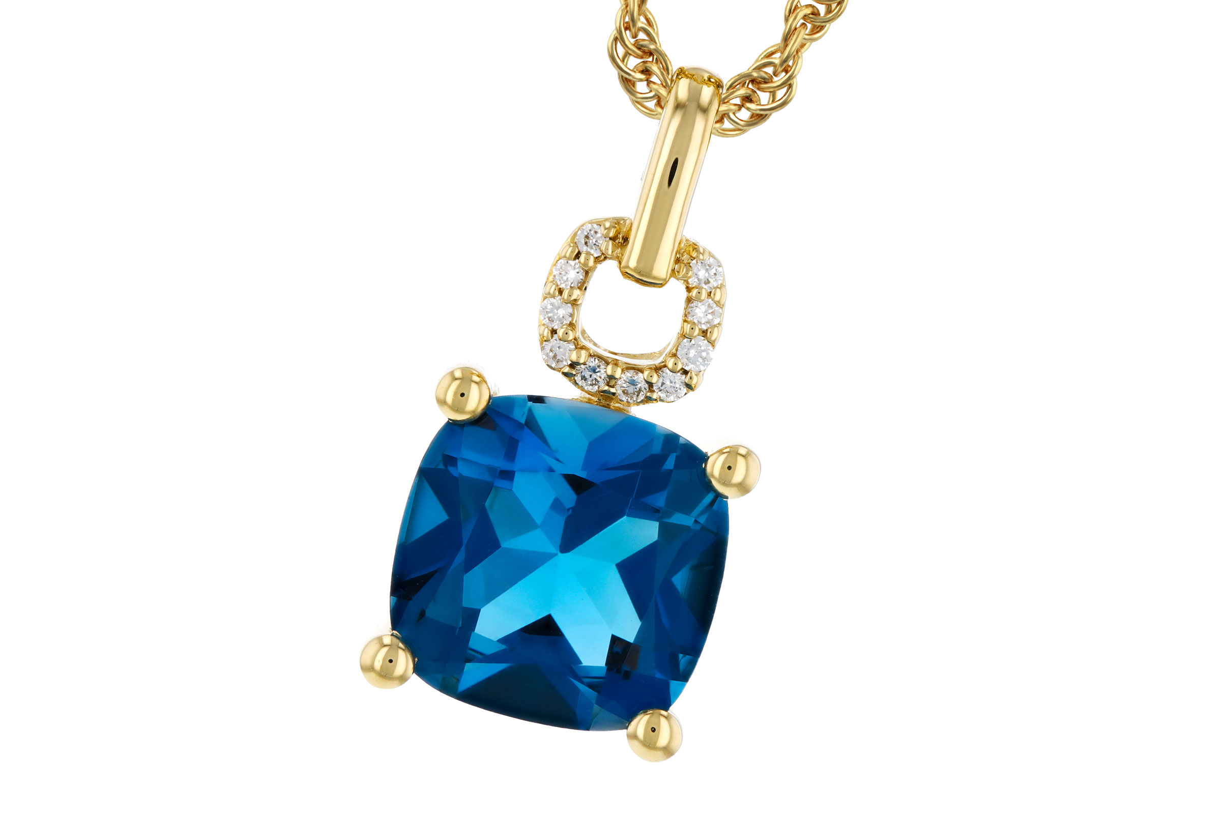 F330-29584: NECK 2.16 LONDON BLUE TOPAZ 2.18 TGW (8MM LBT)
