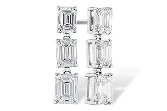 G328-46893: EARRINGS 1.12 TW EMERALD CUTS