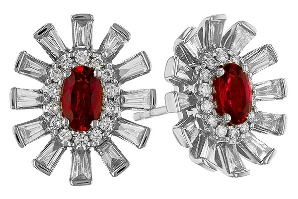 G328-53202: EARR .58 TW RUBY 1.30 TGW (5x3MM RUBY)