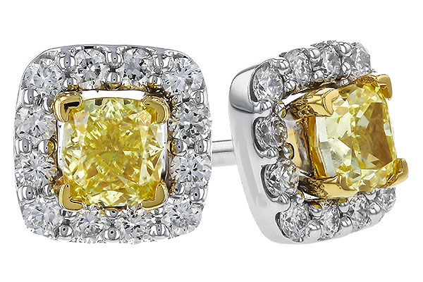 G329-40493: EARR .38 FANCY YELLOW DIAMONDS .54 TW