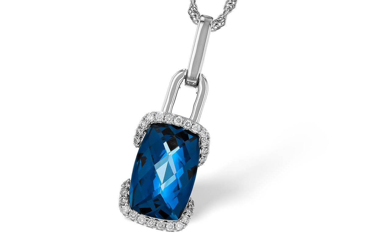 G329-45029: NECK 3.75 LONDON BLUE TOPAZ 3.90 TGW (12x8MM LBT)