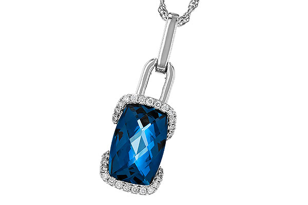 G329-45029: NECK 3.75 LONDON BLUE TOPAZ 3.90 TGW (12x8MM LBT)