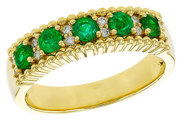 G329-45074: LDS WED RG .48 TW EMERALD .60 TGW
