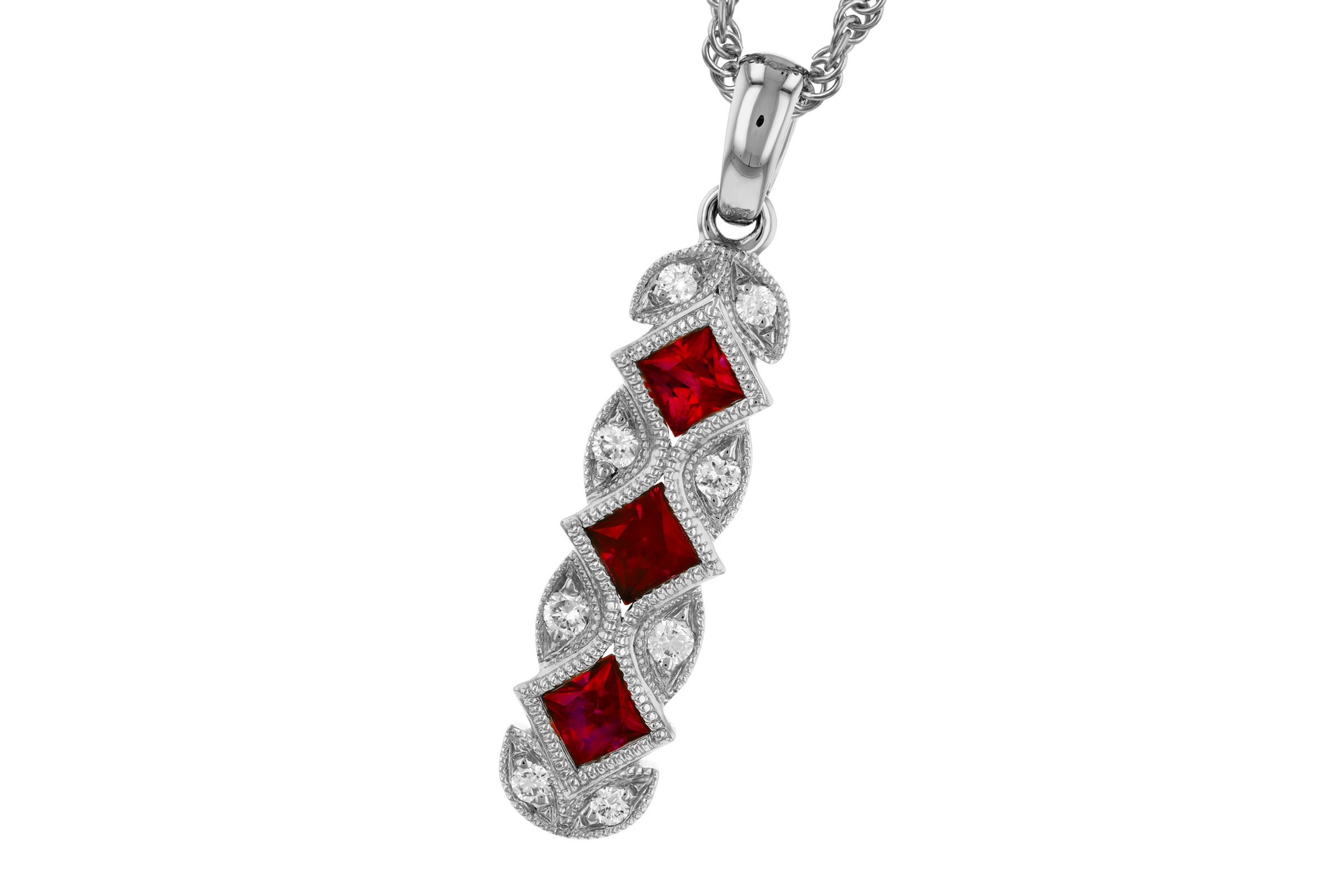 G330-28674: NECKLACE .55 TW RUBY .64 TGW