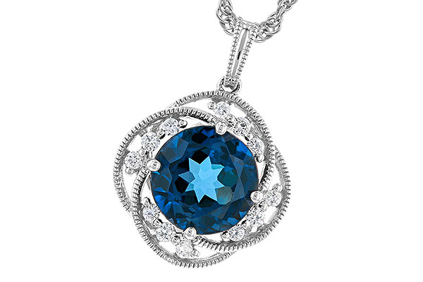 H328-48702: NECK 2.90 LONDON BLUE TOPAZ 3.05 TGW (9MM LBT)