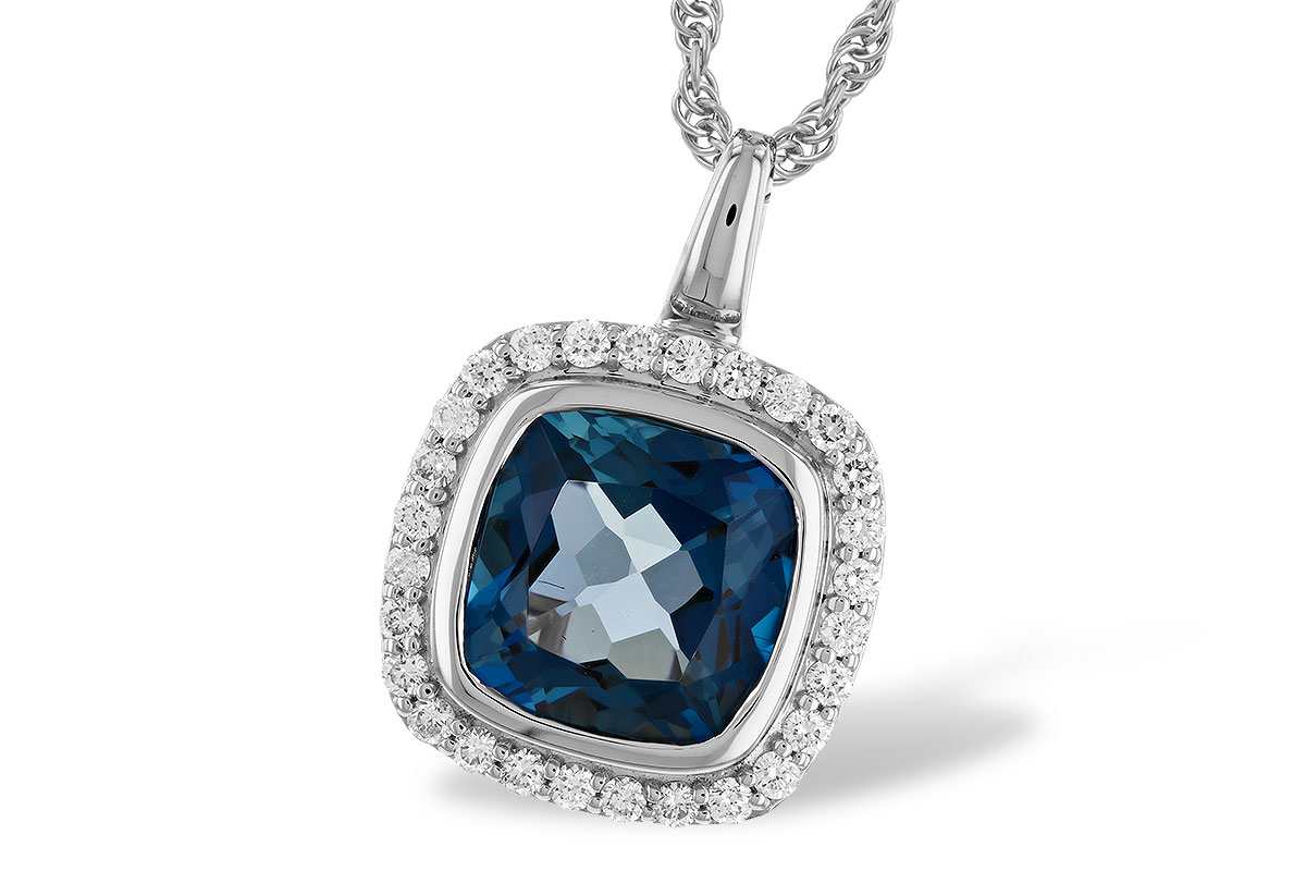 H328-52302: NECK 3.85 LONDON BLUE TOPAZ 4.15 TGW (9MM LBT)