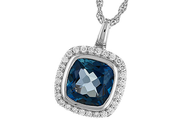 H328-52302: NECK 3.85 LONDON BLUE TOPAZ 4.15 TGW (9MM LBT)