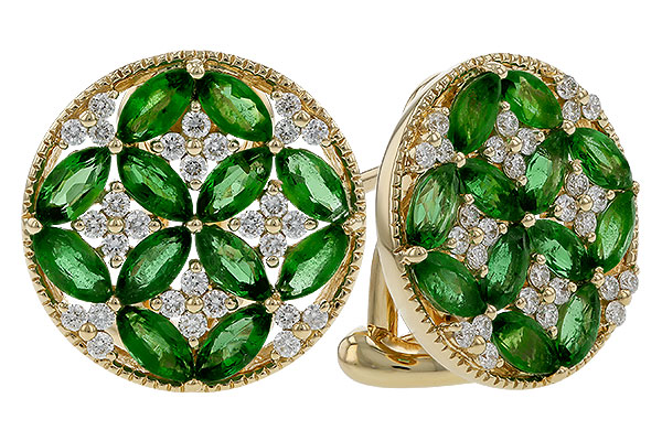 H329-39556: EARRINGS 1.66 TW EMERALD 1.96 TGW