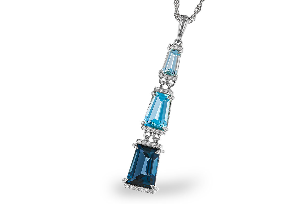 H329-40483: NECKLACE 2.60 TW BLUE TOPAZ 2.65 TGW