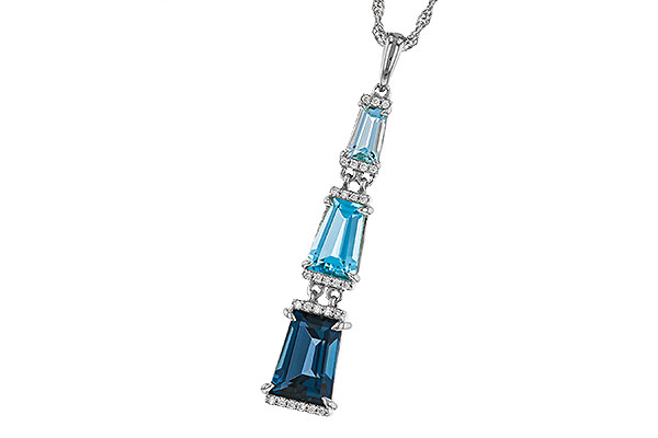 H329-40483: NECKLACE 2.60 TW BLUE TOPAZ 2.65 TGW