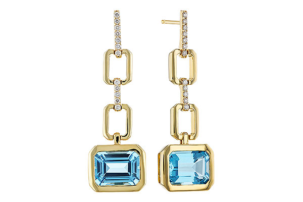 H329-41374: EARRINGS 3.20 BLUE TOPAZ 3.32 TGW (8x6MM BT)