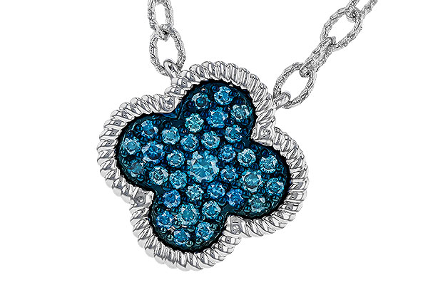 H329-41429: NECKLACE .33 TW BLUE DIAMONDS