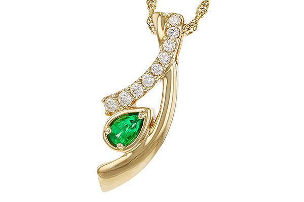H329-42283: NECKLACE .17 EMERALD .34 TGW (5x3 EMER)