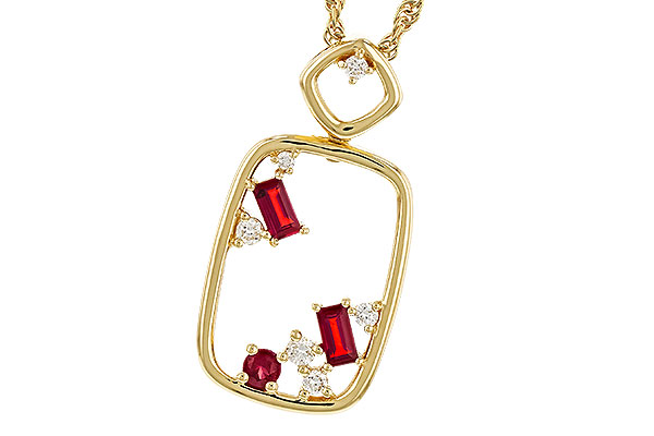 H329-42311: NECKLACE .33 TW RUBY .44 TGW