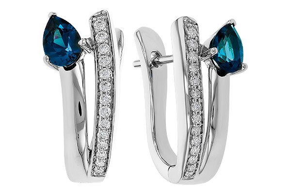 H329-43247: EARR .88 LONDON BLUE TOPAZ 1.08 TGW (6x4MM LBT)
