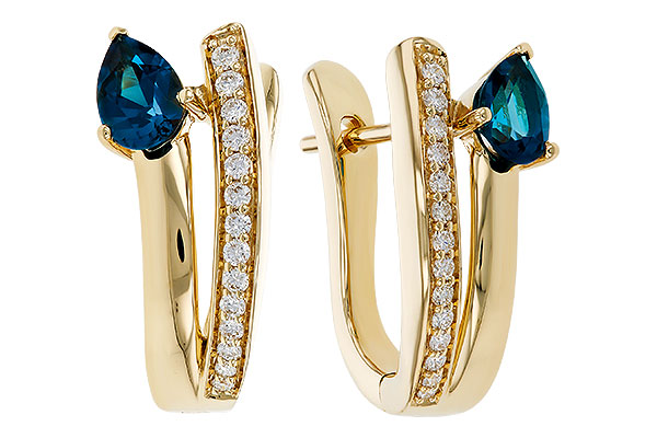H329-43247: EARR .88 LONDON BLUE TOPAZ 1.08 TGW (6x4MM LBT)