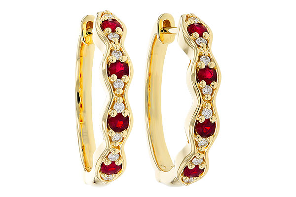H329-45011: EARRINGS .28 TW RUBY .34 TGW