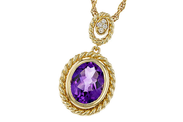 H329-45029: NECKLACE 1.38 AMETHYST 1.40 TGW (9x7MM AMY)