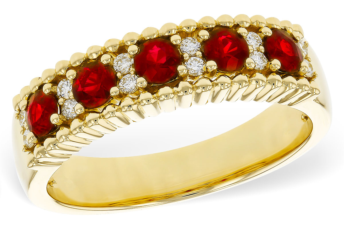 H329-45065: LDS WED RG .60 TW RUBY .72 TGW