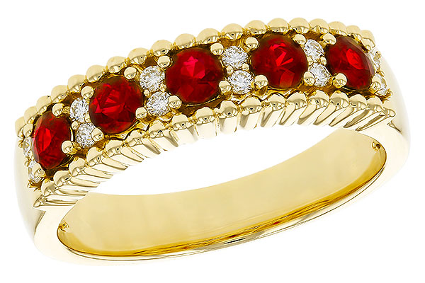 H329-45065: LDS WED RG .60 TW RUBY .72 TGW