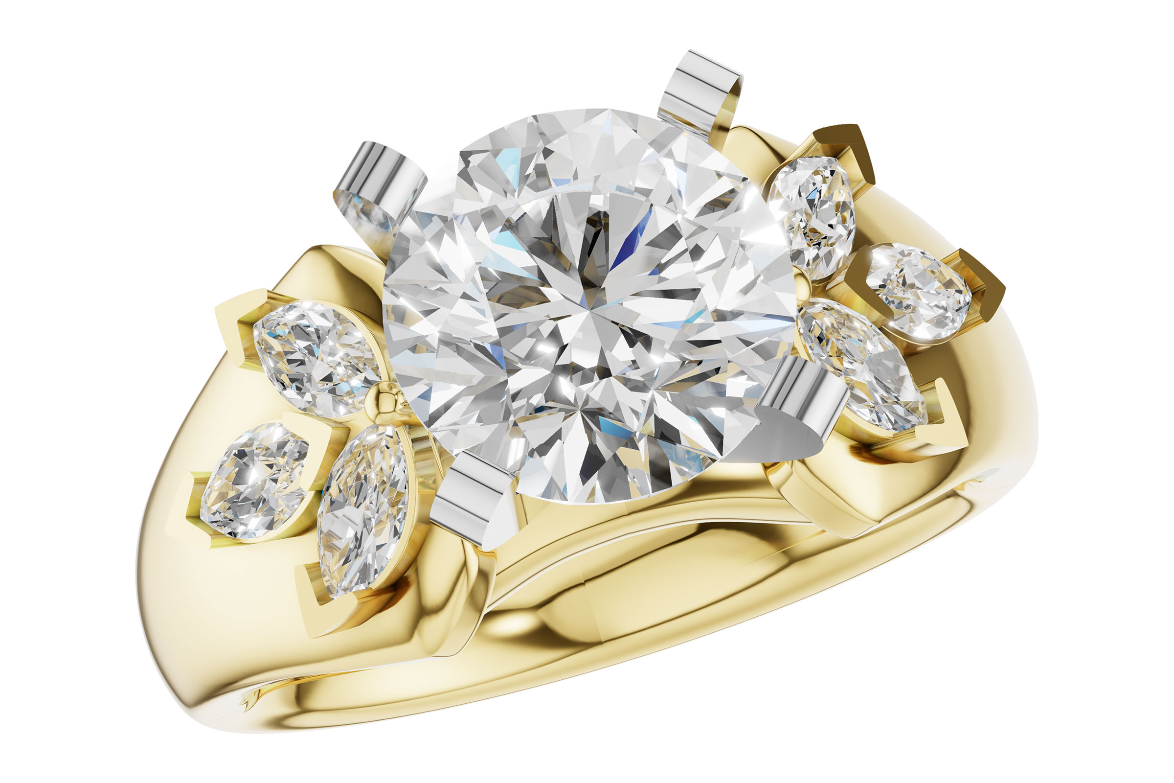 H330-28656: LDS SEMI DIA RG .38 TW MARQUISE DIAS