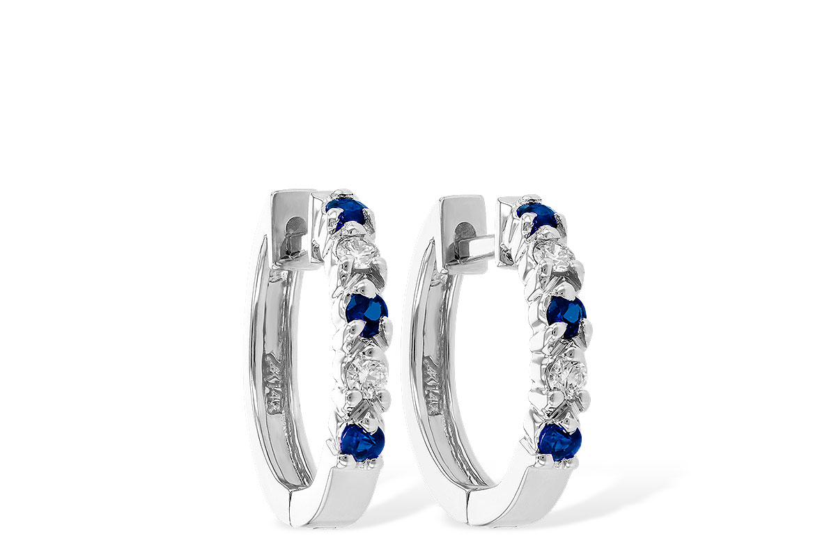 K055-75929: EARRINGS .17 SAPP .26 TGW
