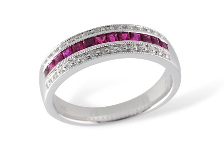 K241-19592: LDS WED RG .50 RUBY .61 TGW