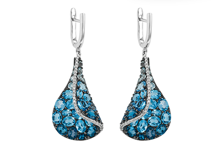 K242-14111: EARR 6.86 BLUE TOPAZ 7.05 TGW