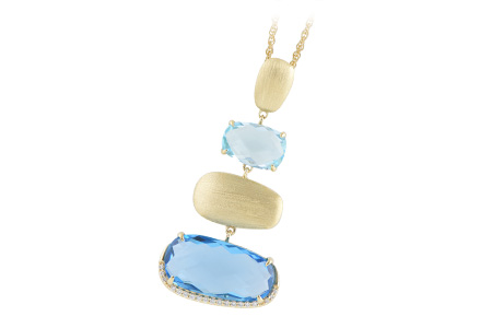 K243-01420: NECK 13.75 BLUE TOPAZ 13.87 TGW