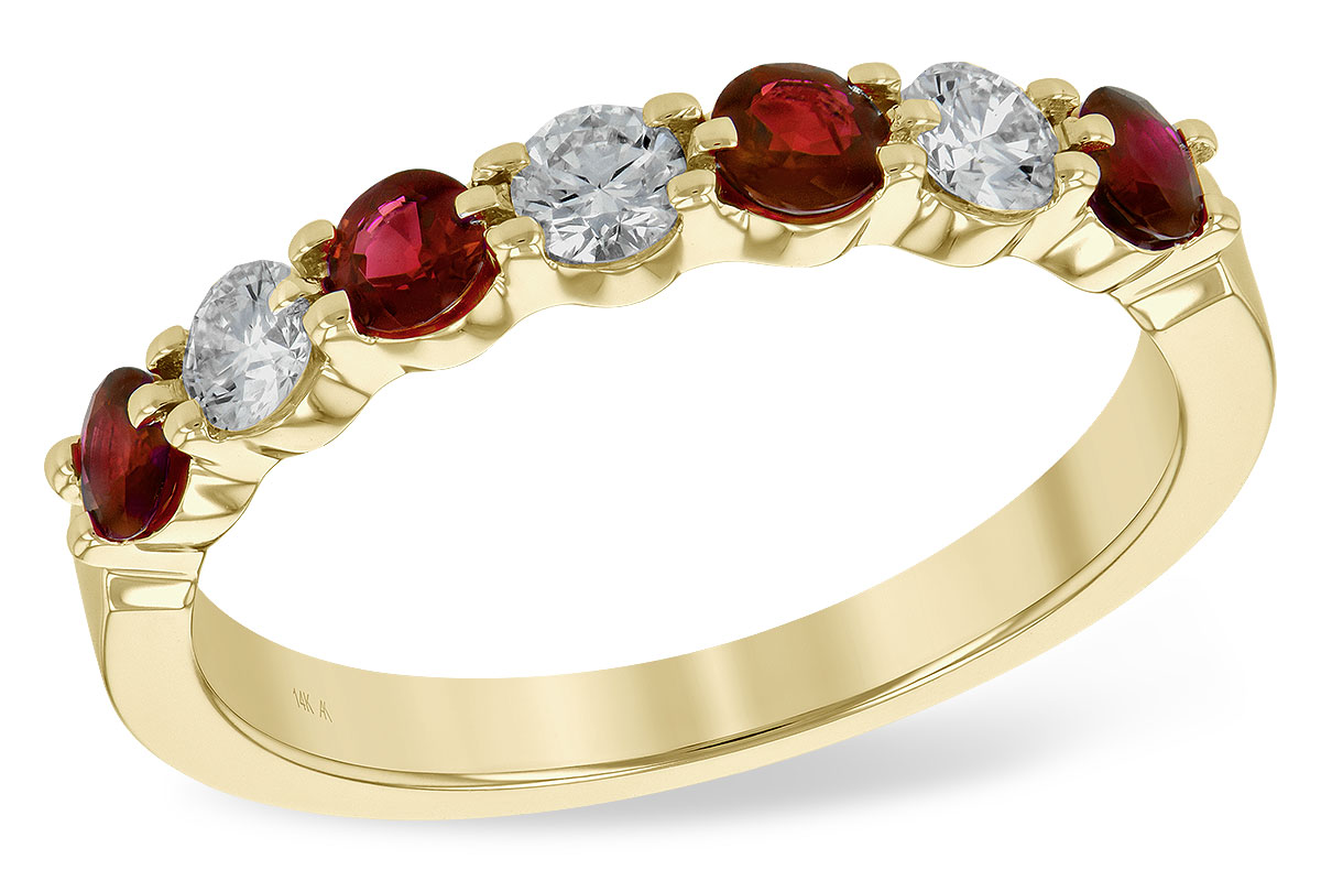 K243-97774: LDS WED RG .48 RUBY .78 TGW