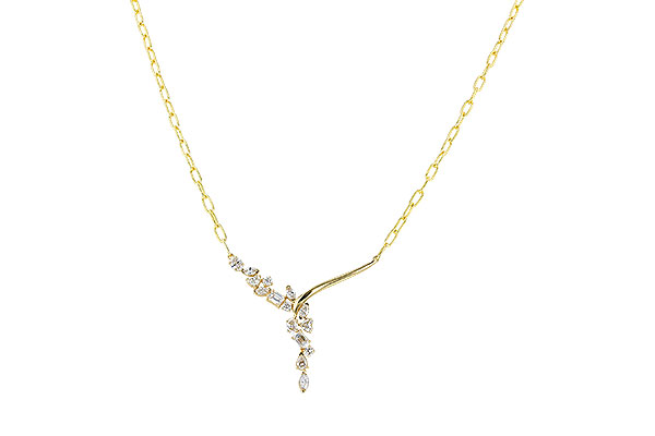 K328-52311: NECKLACE 1.22 TW FANCY CUT DIAMONDS (18")