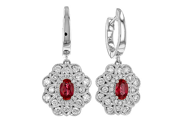 K328-53211: EARR .56 TW RUBY 1.30 TGW (5x3MM RUBY)