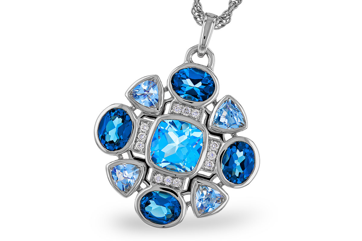 K329-39547: NECKLACE 3.19 TW BLUE TOPAZ 3.25 TGW