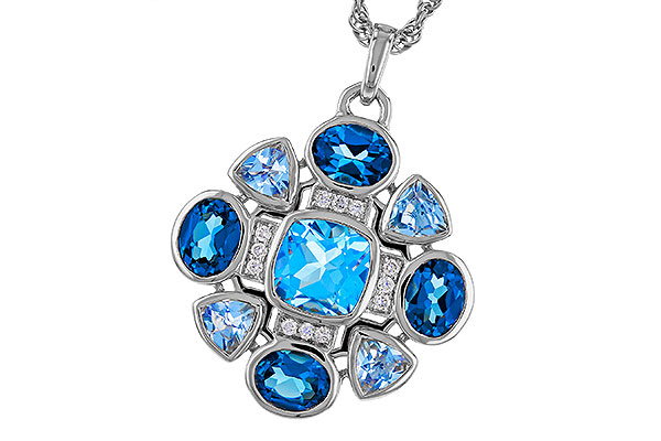 K329-39547: NECKLACE 3.19 TW BLUE TOPAZ 3.25 TGW