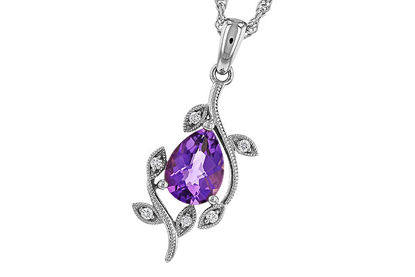K329-39592: NECKLACE .88 AMETHYST .93 TGW (8x6MM AMY)