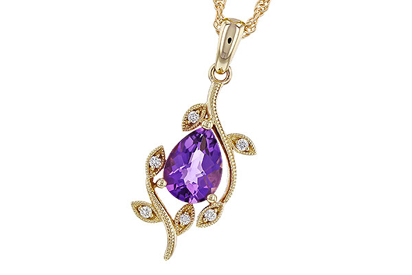K329-39592: NECKLACE .88 AMETHYST .93 TGW (8x6MM AMY)