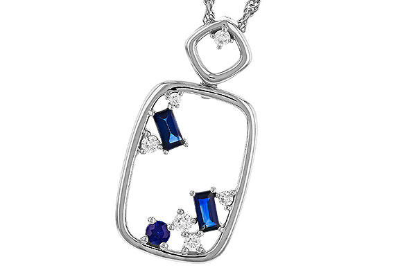 K329-42311: NECKLACE .35 TW SAPPHIRE .46 TGW