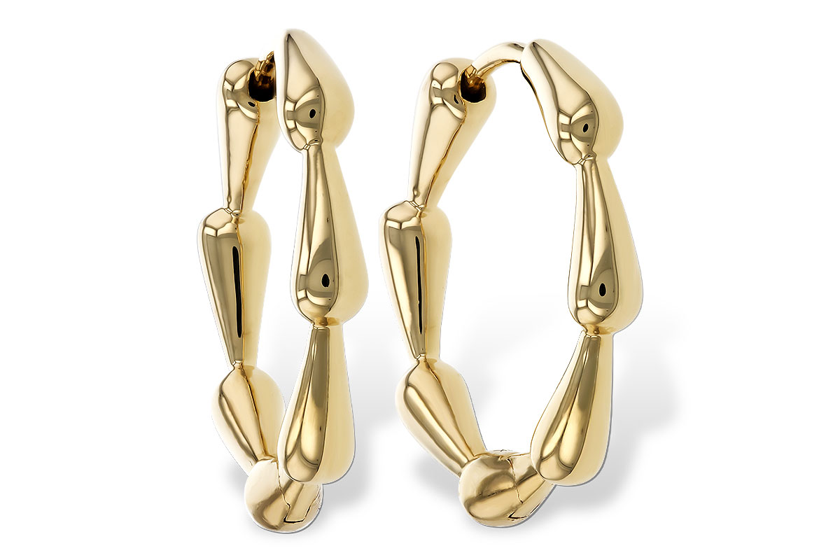K329-42320: GOLD EARRINGS (21MM)