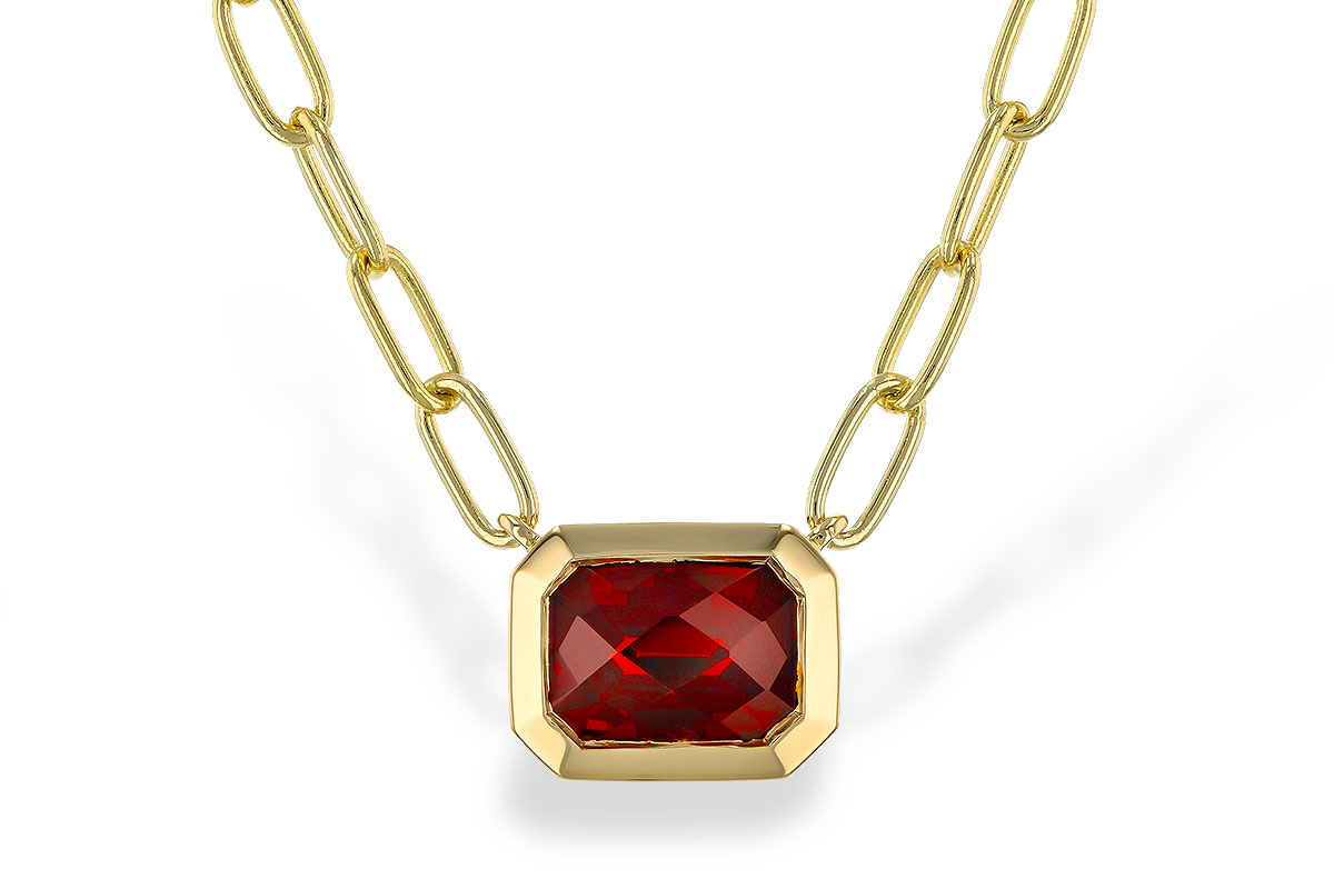K329-42338: NECKLACE 1.45 GARNET (18")