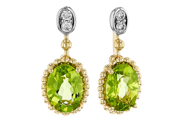 K329-44156: EARR 1.36 TW PERIDOT 1.42 TGW (7x5MM OV)