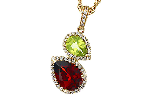 K329-45038: NECKLACE 2.74 SEMI-PREC (GAR,PER) 2.95 TGW