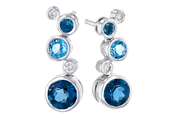 L327-61438: EARR 2.27 BLUE TOPAZ 2.40 TGW