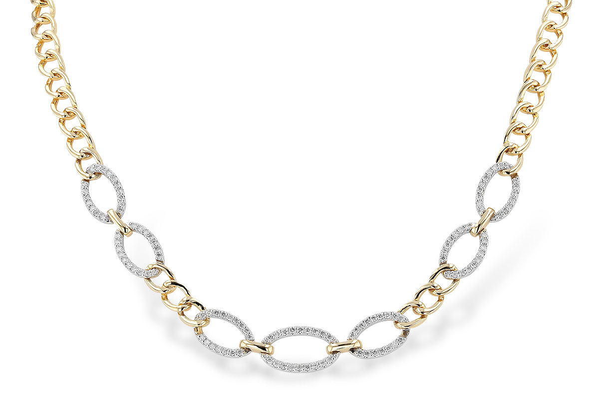 L328-47765: NECKLACE 1.12 TW (17")(INCLUDES BAR LINKS)
